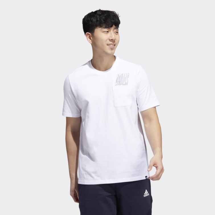 Adidas T-shirt Dynamique Sport Poche Graphique Blanc