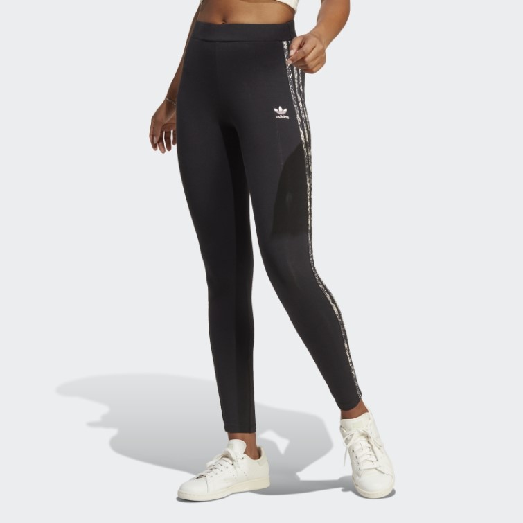 Adidas Legging Noir Imprimé 3 Bandes