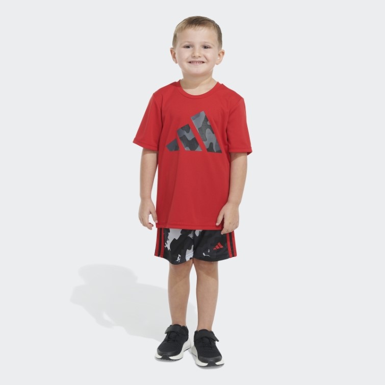 Poly Tee Camo Aop Short écarlate Adidas