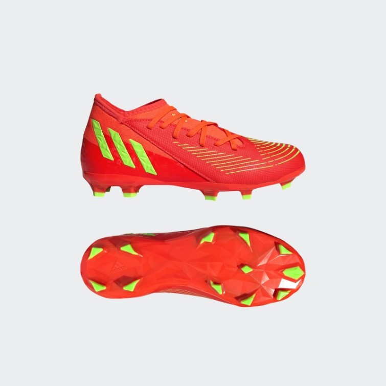 Predator Edge.3 Chaussures De Sol Ferme Rouge Adidas