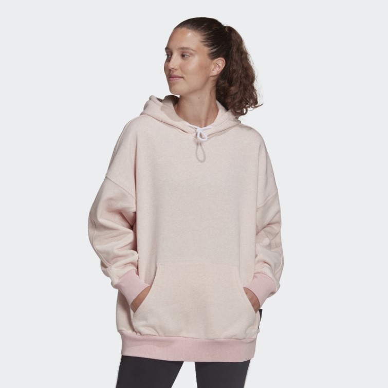 Adidas Sportswear Studio Lounge Fleece Hoodie Hot Botanique Rose Mel
