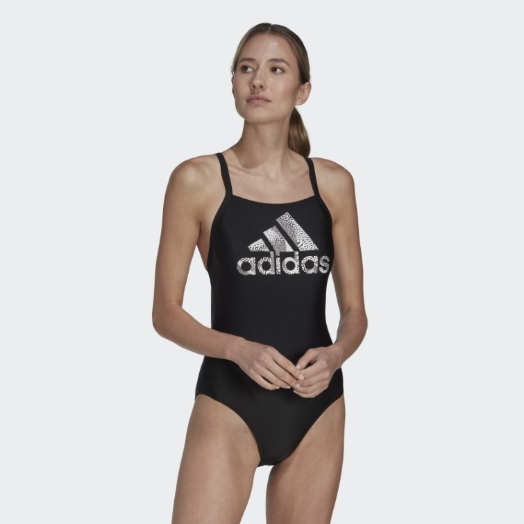 Adidas Maillot De Bain Noir à Gros Logo