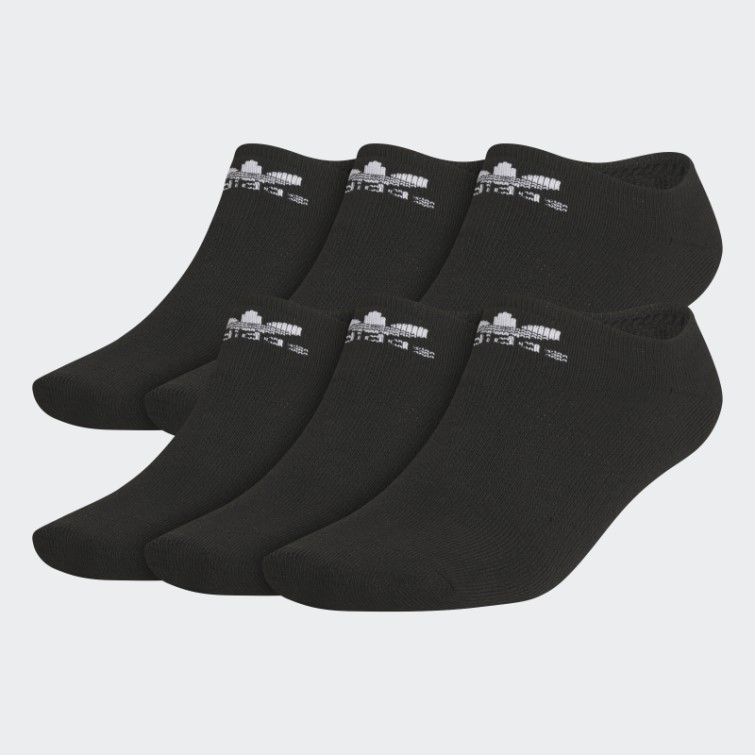 Adidas Unisexe Originals Trefoil 6-pack No Show Noir Blanc