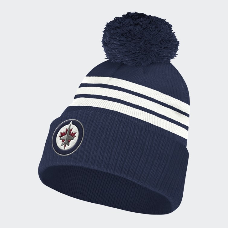 Bonnet à Pompon à Revers Adidas Jets Nhl-wje-524