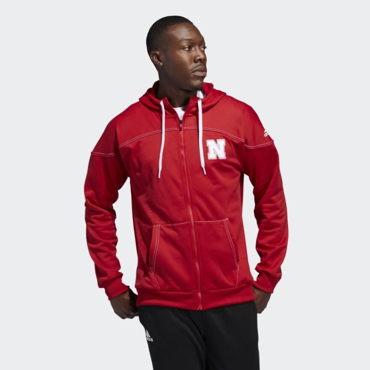Cornhuskers Stadium Sweat à Capuche Entièrement Zippé Adidas Rouge