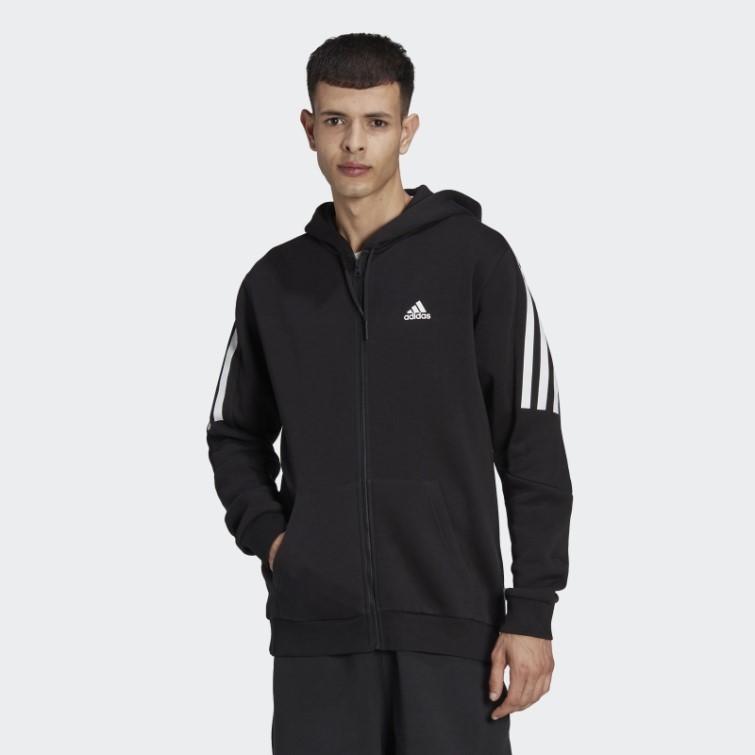 Sweat à Capuche Zippé En Polaire à 3 Bandes Future Icons Noir Adidas