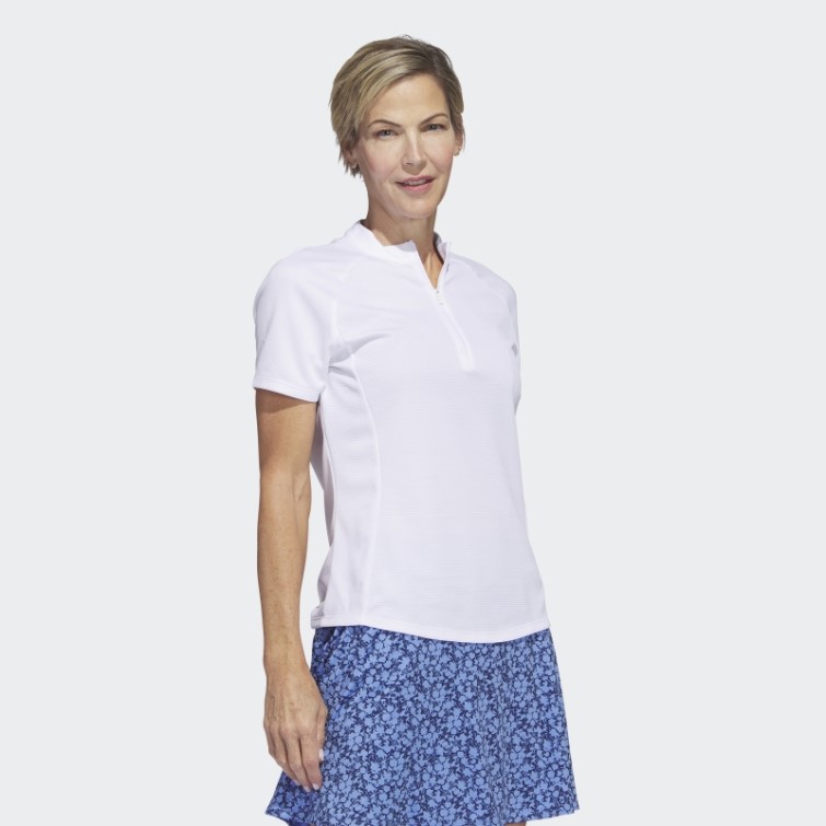 Polo De Golf Texturé Blanc Adidas