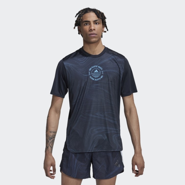 Adidas Conçu Pour Courir Pour Les Océans T-shirt Noir