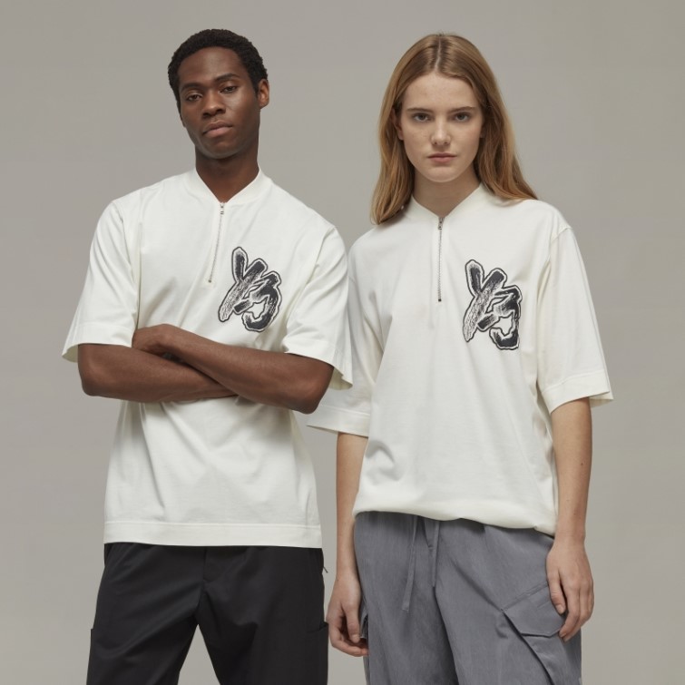 T-shirt élégant Y-3 à Demi-zip à Manches Courtes Adidas