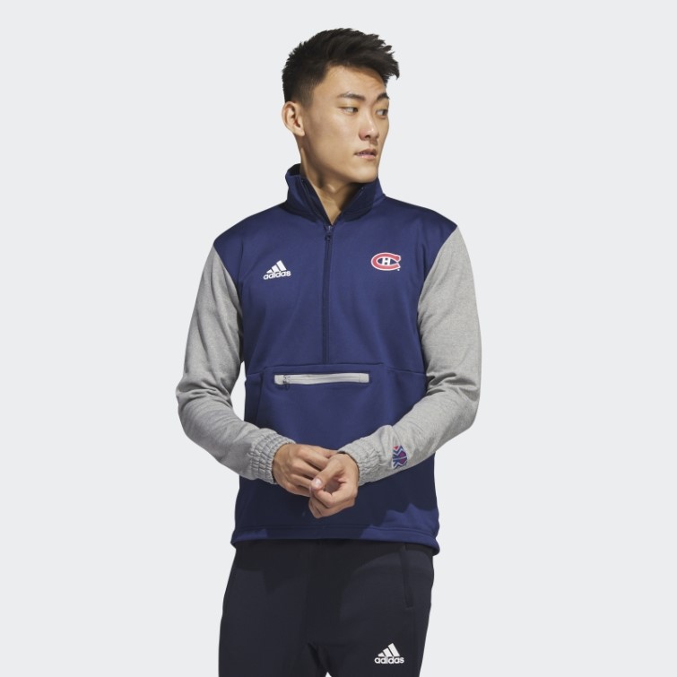Adidas Canadiens 22 Nhl 1/4 Zip Veste Marine