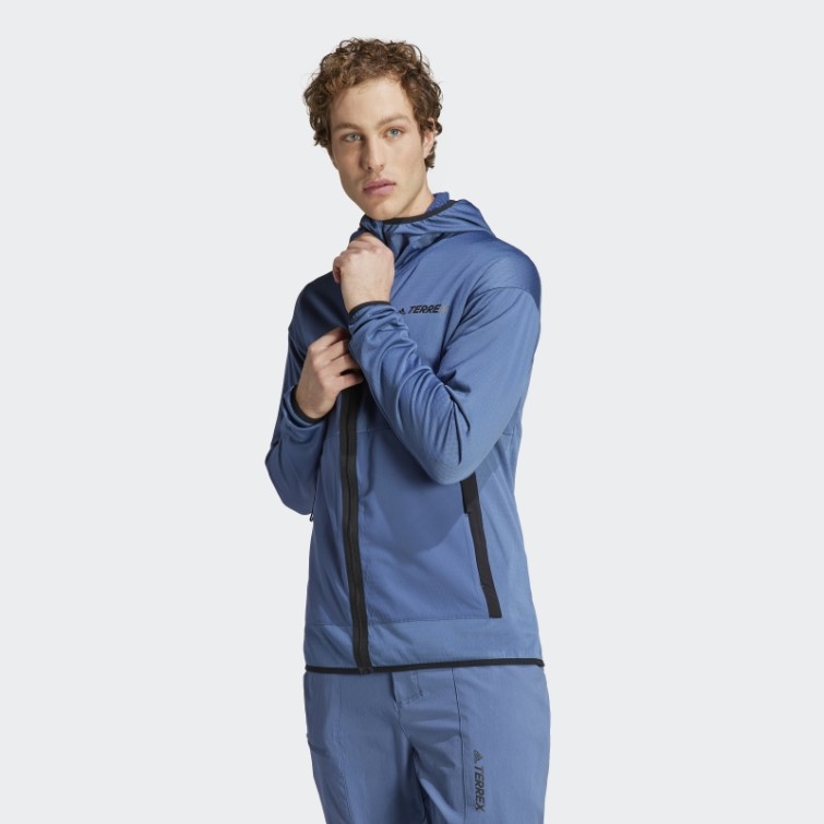 Veste De Randonnée à Capuche Légère Adidas Terrex Tech Flooce Acier