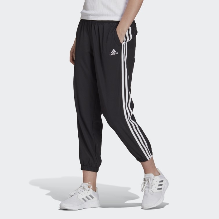 Pantalon 7/8 Essentials Noir Tissé à 3 Bandes Adidas