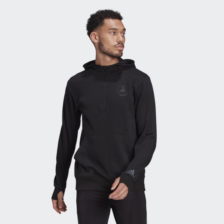Sweat à Capuche Noir Adidas Runners