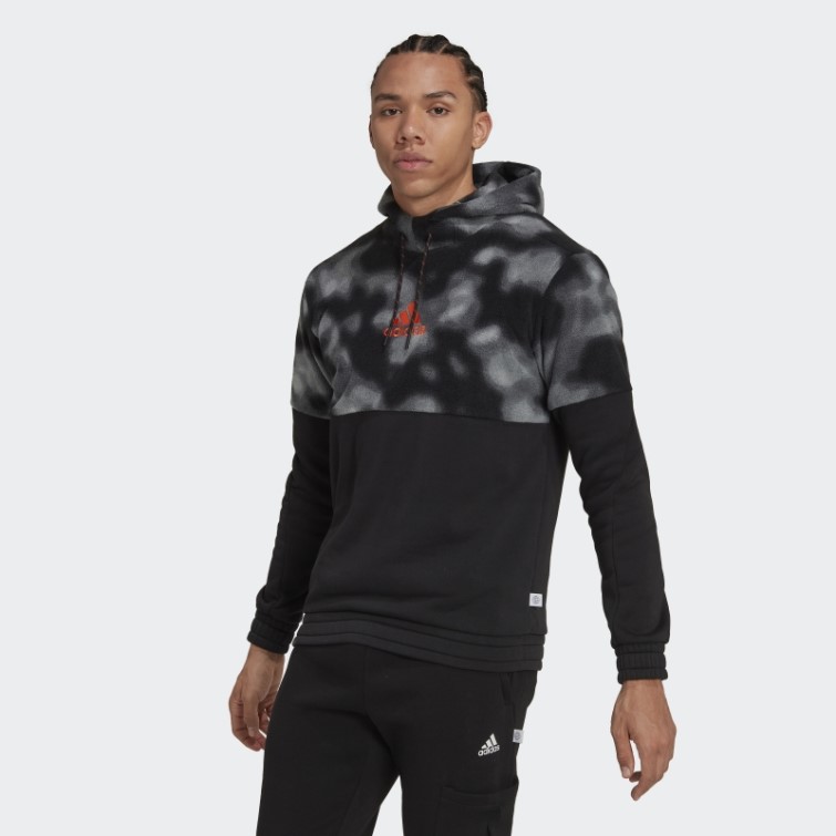 Sweat à Capuche Adidas Polaire Nature Noir