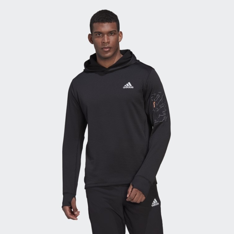 Adidas Polaire X-city Running Sweat à Capuche Noir Mode