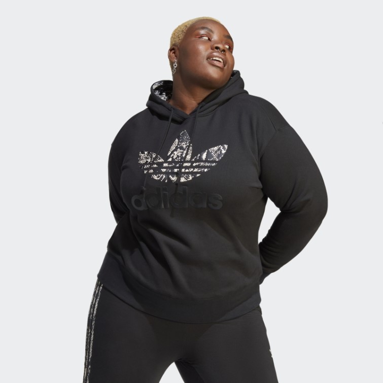 Sweat à Capuche Logo Adidas Noir (grande Taille)