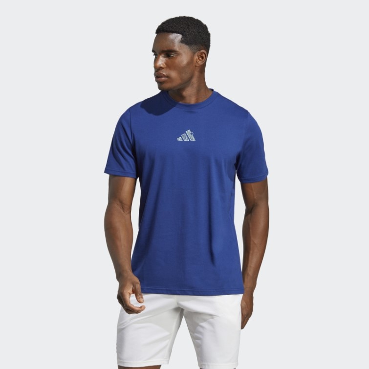 T-shirt Graphique Adidas Tennis Bleu Victoire
