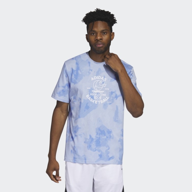 Bleu Aube Adidas Hoops Basketball Graphique T-shirt