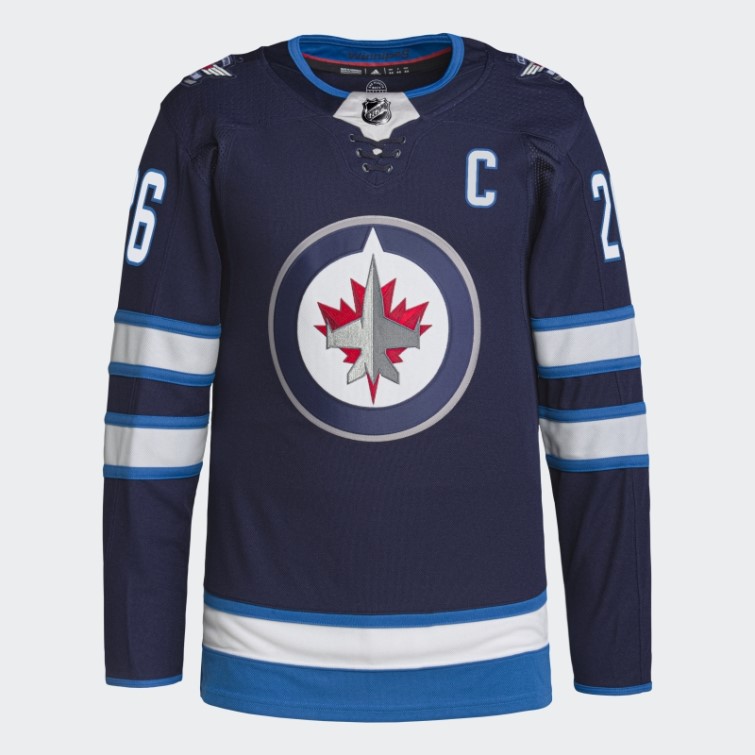 Maillot Adidas Bleu Marine 09 Ccm-sld Jets Wheeler Home Authentique