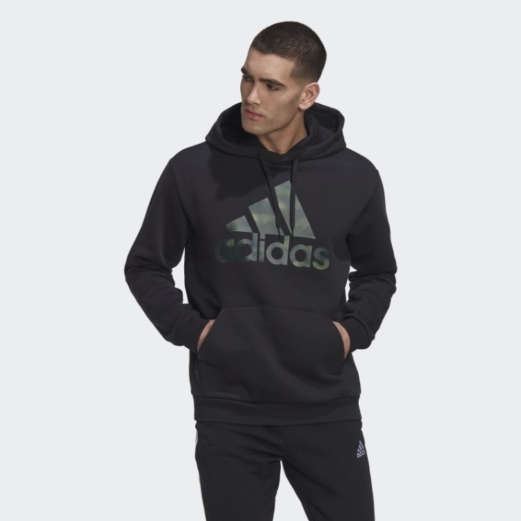Sweat à Capuche En Molleton Imprimé Camouflage Adidas Essentials Noir