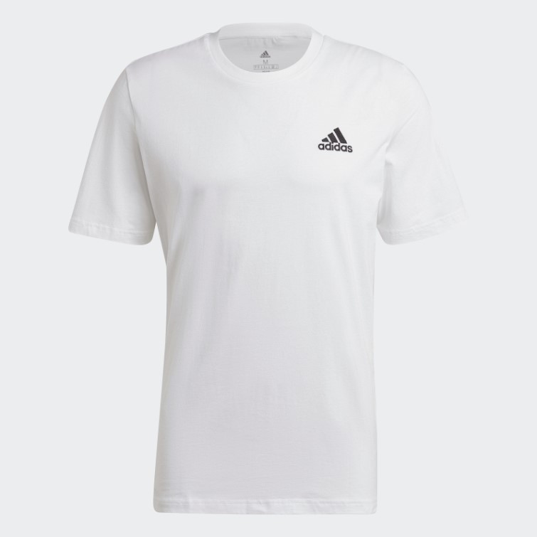 T-shirt Blanc à Petit Logo Brodé Essentials Adidas