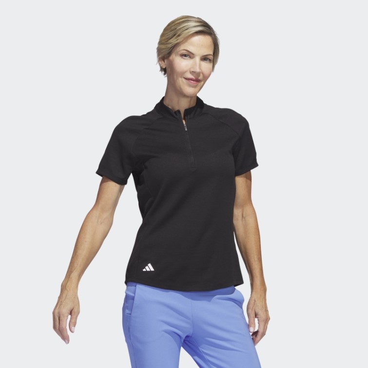 Polo De Golf Texturé Noir Adidas
