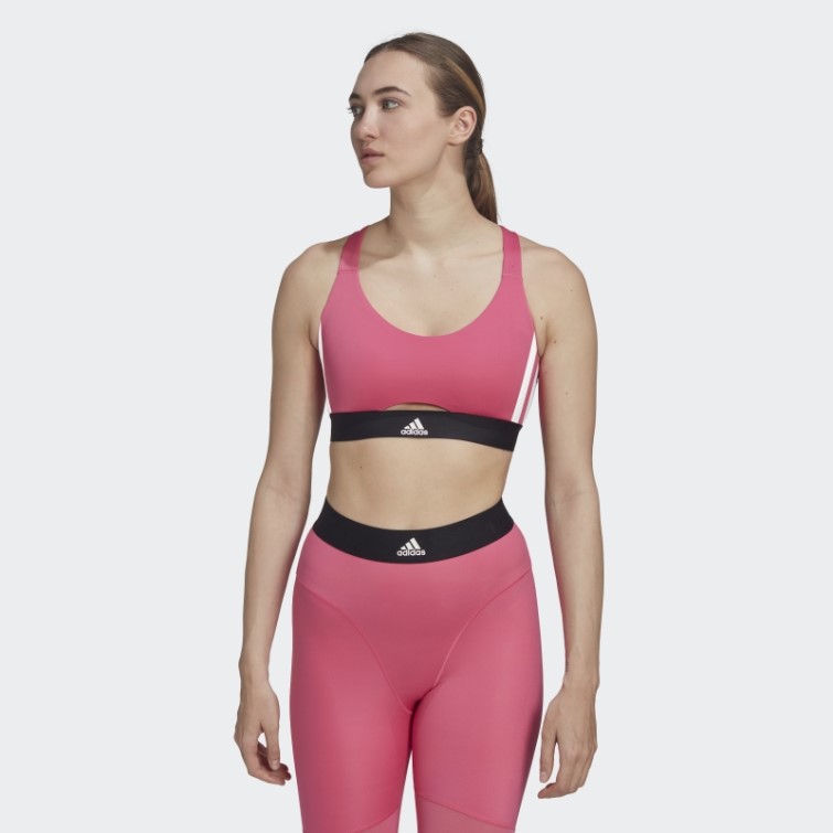 Soutien-gorge Hyperglam à Maintien Moyen Magenta Powerreact Training Adidas