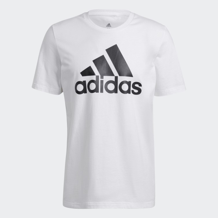 Adidas Essentials T-shirt à Gros Logo Blanc