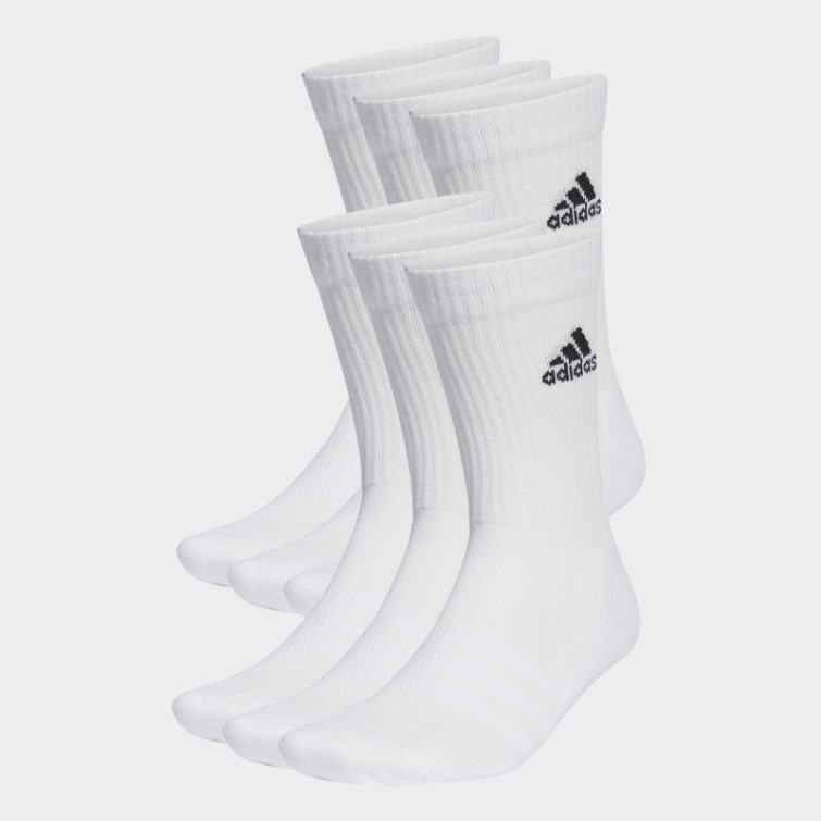 Chaussettes Blanches Coussinées Sportswear Crew 6 Paires Adidas