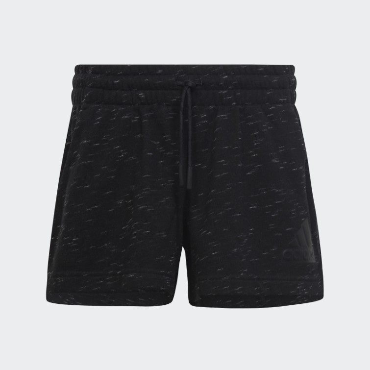 Adidas Short Noir Chiné Avec Gros Logo Future Icons