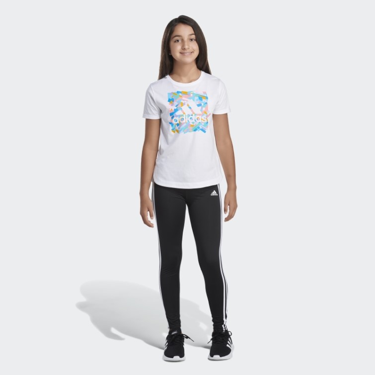 T-shirt Blanc à Manches Retroussées Adidas