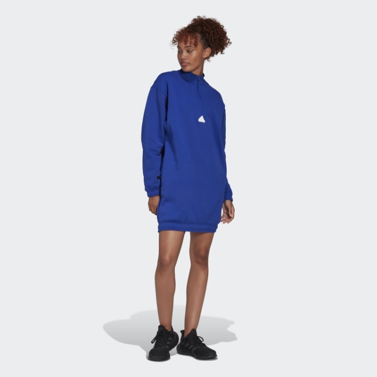 Robe Pull Demi-zip Adidas Bleu