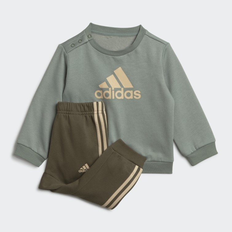 Ensemble De Jogging écusson De Sport Vert Argenté Adidas