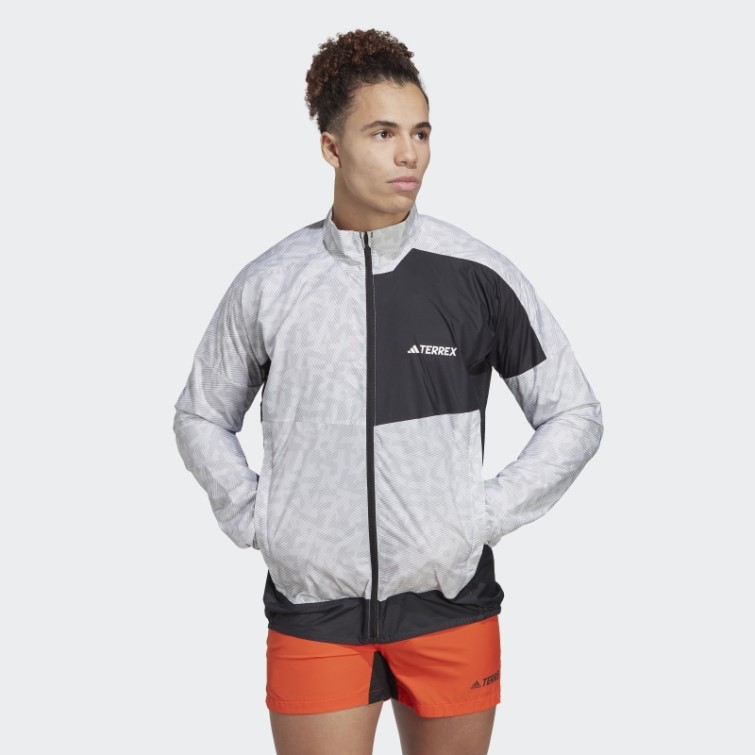 Coupe-vent Adidas Terrex Trail Running élégant Gris
