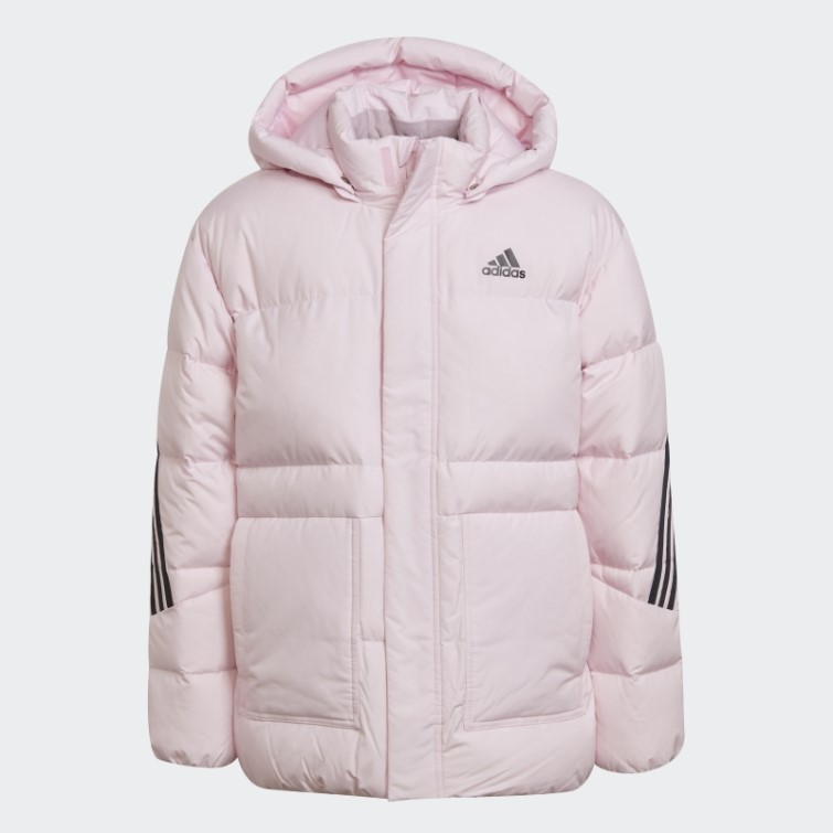 Doudoune 3 Bandes Adidas Rose