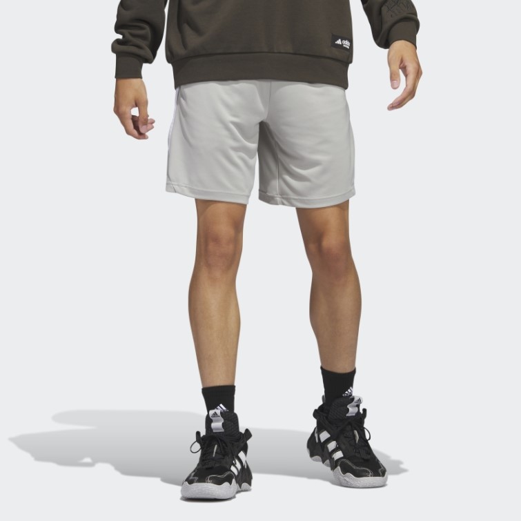 Short De Basket Adidas Legends 3-stripes Gris Métallisé