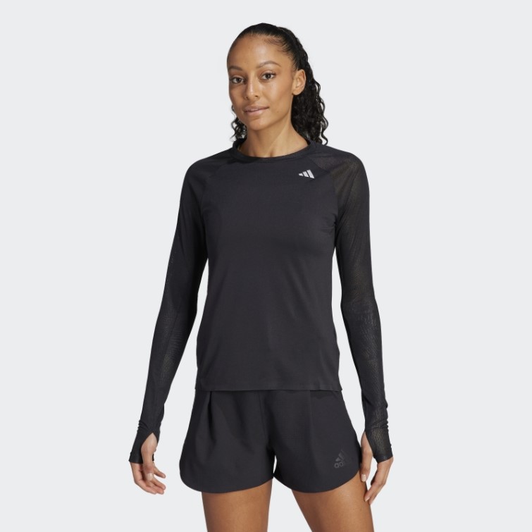 Adidas Adizero Running Haut Manches Longues Noir