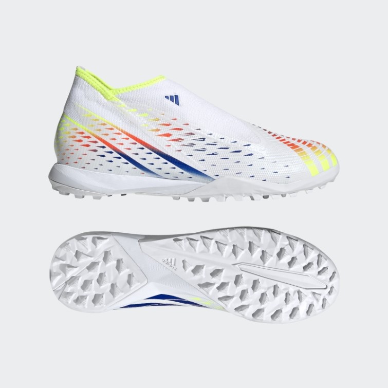 Predator Edge.3 Chaussures De Football Sans Lacets Pour Gazon Adidas Blanc