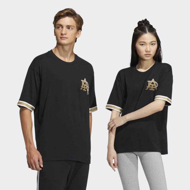 T-shirt à écusson Collégial Moderne Adidas Noir