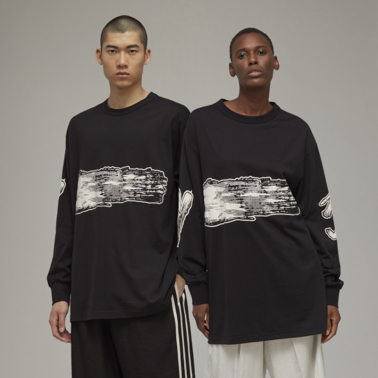 Adidas Y-3 T-shirt à Manches Longues Avec Logo Graphique Mode