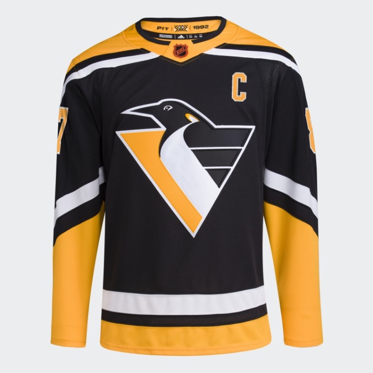 Maillot Penguins Crosby Authentique Reverse Retro Wordmark Adidas Noir