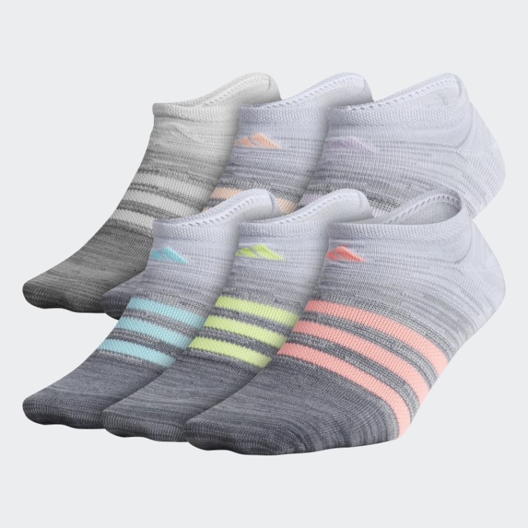 Chaussettes Invisibles Adidas Superlite Multi-space-dyed Gris Moyen 6 Paires