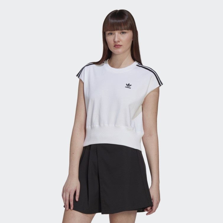 T-shirt Adidas Adicolor Classics Taille Cintrée Blanc