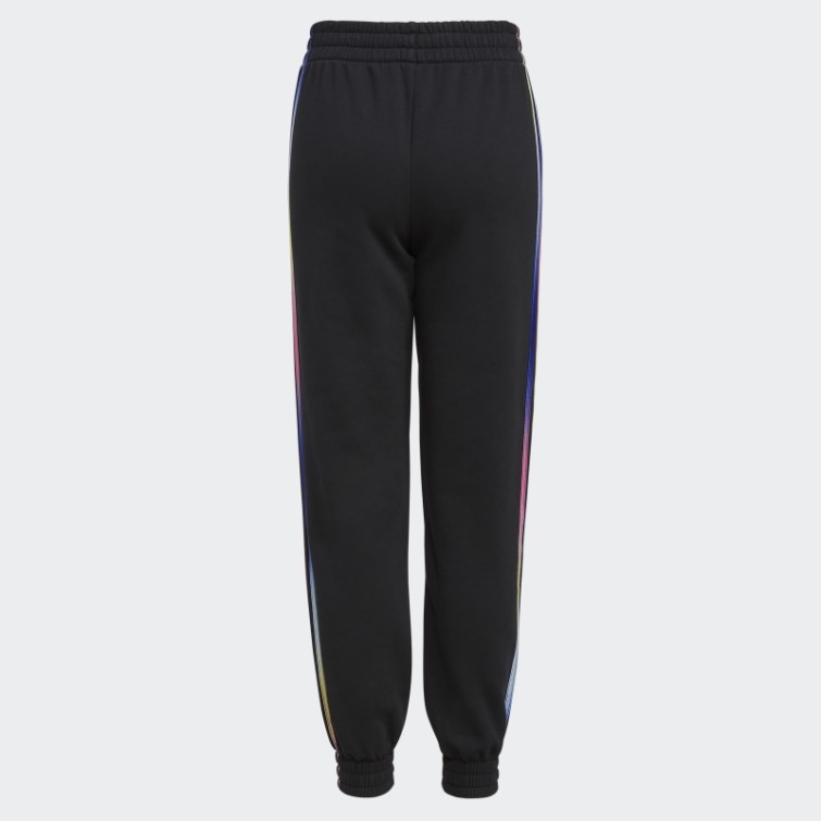 Adidas Pantalon De Jogging Noir En Polaire à Rayures Et à Imprimé Allover (taille Allongée)