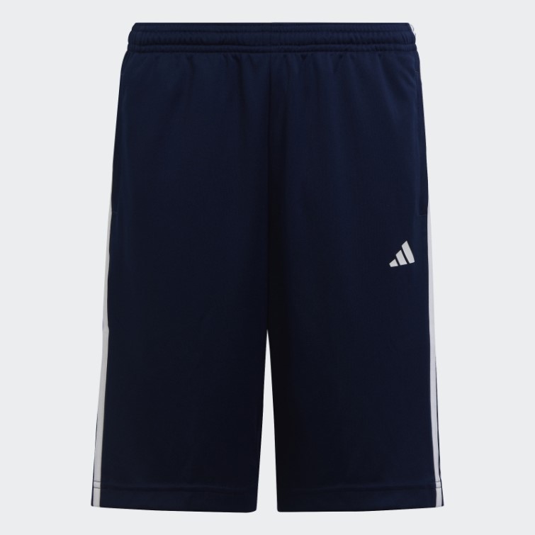 Adidas Train Essentials Aeroready 3-stripes Short Regular-fit Bleu Foncé