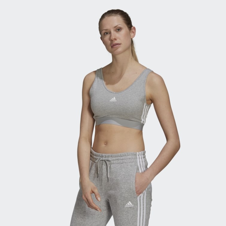 Adidas Essentials 3-stripes Crop Top Blanc