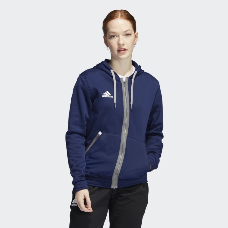 Sweat à Capuche Zippé Bleu Marine Adidas