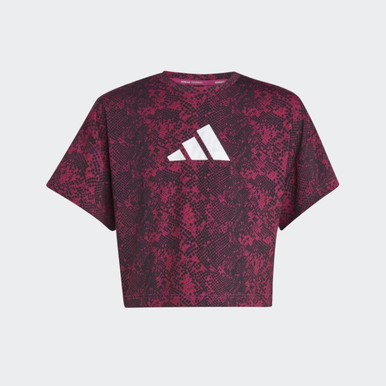 T-shirt Adidas Fushia Aeroready à Imprimé Animal