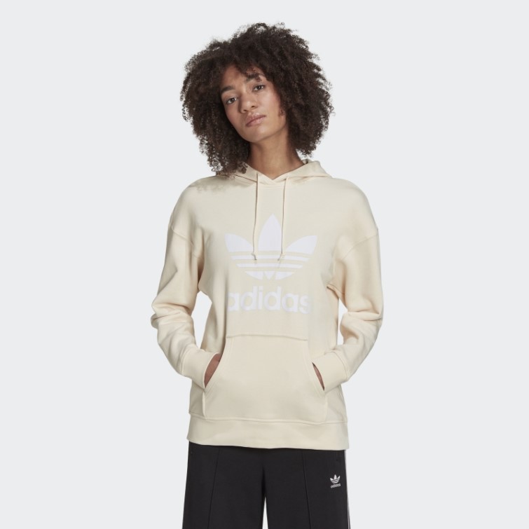 Adidas Sweat à Capuche Adicolor Trèfle Blanc