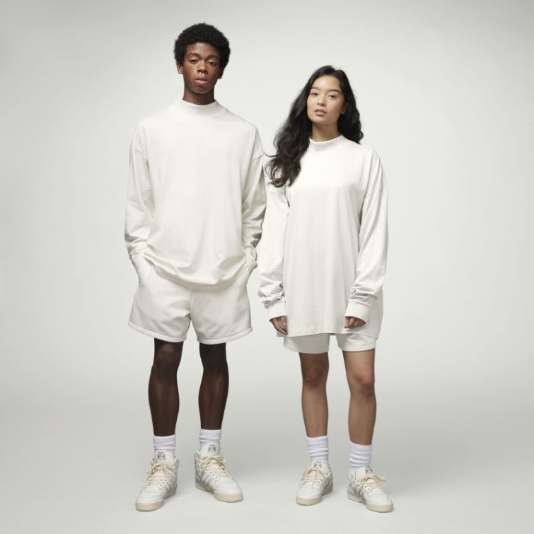 Adidas Basketball T-shirt Manches Longues Blanc Mode